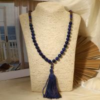 Collier chaîne chandail , Pierre naturelle, avec Lapis lazuli, bijoux de mode & différents matériaux pour le choix, protéger l'environnement, sans nickel, plomb et cadmium, Longueur Environ 45 cm, Vendu par PC