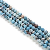 Koraliki z kameniem szlachetnym, Larimar, Koło, DIY, niebieski, 6mm, sprzedawane na około 38 cm Strand