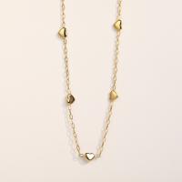 Collier d'acier titane, avec 1.97inch chaînes de rallonge, coeur, Placage de couleur d'or, bijoux de mode & pour femme, doré, 7x5.80mm, Longueur Environ 14.96 pouce, Vendu par PC