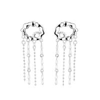 Fashion Fringe Boucles d'oreilles, laiton, bijoux de mode & pour femme, protéger l'environnement, sans nickel, plomb et cadmium, 43x17mm, Vendu par paire