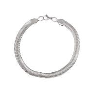 Pulseira  de jóias de aço inox, Aço inoxidável 304, polido, joias de moda & unissex, cor original, 6mm, comprimento Aprox 7.87 inchaltura, vendido por PC