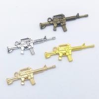 Cink Alloy Gun Privjesci, pozlaćen, možete DIY, više boja za izbor, nikal, olovo i kadmij besplatno, 45x16x3mm, Približno 100računala/Torba, Prodano By Torba