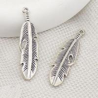 Zink legering Feather Pendler, Zinc Alloy, forgyldt, du kan DIY, flere farver til valg, nikkel, bly & cadmium fri, 49x13x1.80mm, Ca. 100pc'er/Bag, Solgt af Bag