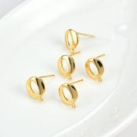 Messing Earring Drop Component, gold plated, DIY, nikkel, lood en cadmium vrij, 8.38x8.20mm, Verkocht door pair