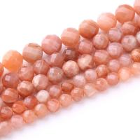 Moonstone Χάντρες, Orange Moonstone, Γύρος, DIY & διαφορετικό μέγεθος για την επιλογή, πορτοκάλι, Sold Με Strand