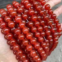 Φυσικά Χάντρες Red Agate, Γύρος, DIY & διαφορετικό μέγεθος για την επιλογή, κόκκινος, Sold Με Strand