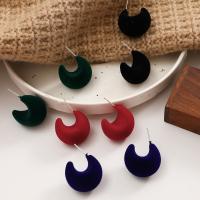 Pendientes de Perno de Aleación de Zinc, con Tela flocado, Joyería & para mujer, más colores para la opción, libre de níquel, plomo & cadmio, Vendido por Par