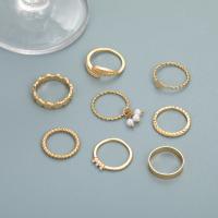 Zinklegering Ring Set, Zinc Alloy, met Plastic Pearl, 8 stuks & mode sieraden & verschillende stijlen voor de keuze & voor vrouw, nikkel, lood en cadmium vrij, Verkocht door Stel