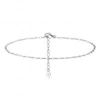 Fashion Sterling Sølv Anklet, 925 Sterling Sølv, med 5CM extender kæde, forgyldt, for kvinde, flere farver til valg, Længde Ca. 21 cm, Solgt af PC