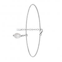 Cavigliera in argento sterling moda, 925 argento sterlina, with perla d'acquadolce coltivata naturalmente, with 5CM extender chain, placcato, per la donna, nessuno, Lunghezza Appross. 22 cm, Venduto da PC