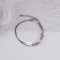 Quelques Bracelet à et Bangle, Argent sterling 925, avec 1.18inch chaînes de rallonge, bijoux de mode & unisexe, protéger l'environnement, sans nickel, plomb et cadmium, Longueur Environ 7.87 pouce, Vendu par PC