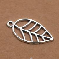 Zinklegering Leaf Hangers, Zinc Alloy, Blad, antiek zilver plated, DIY, nikkel, lood en cadmium vrij, 23x12mm, Verkocht door PC