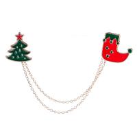 Spille in lega di zinco, lega in zinco, placcato color oro, stili diversi per la scelta & smalto & con strass, nessuno, Santa 2.8*1.8CM, Christmas tree 2*1.9CM, Venduto da PC