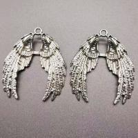 Wing Shaped Zinc Alloy Privjesci, Cink Alloy, srebrne boje pozlaćen, možete DIY, 42x36mm, Prodano By PC