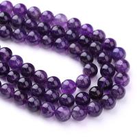 Natural Amethyst Beads Round DIY purple Sold By Strand