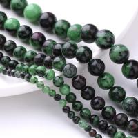 Edelsteen Sieraden Kralen, Ruby in Zoisite, Ronde, DIY & verschillende grootte voor keus, groen, Verkocht door Strand