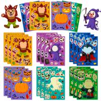 Adesivo di carta, In PVC morbido, Stampa, Design di Halloween & modello misto & DIY, Appross. 6PC/lotto, Venduto da lotto