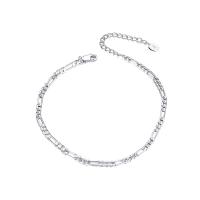 Fashion Sterling Sølv Anklet, 925 Sterling Sølv, med 5CM extender kæde, forgyldt, for kvinde, flere farver til valg, Længde Ca. 21.5 cm, Solgt af PC