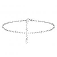 Faisean Sterling Silver Anklet, 925 Sterling Silver, le 5CM slabhra extender, plátáilte, do bhean, dath platanam, Fad Thart 22 cm, Díolta De réir PC