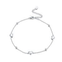 
Mode Sterling Silver Anklet, 925 Sterling Silver, med 4CM extender kedja, Hjärta, plated, micro bana cubic zirconia & för kvinna, fler färger för val, Längd Ca 21 cm, Säljs av PC