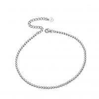 Cavigliera in argento sterling moda, 925 argento sterlina, with 5CM extender chain, placcato, per la donna, color platino, Lunghezza Appross. 21 cm, Venduto da PC