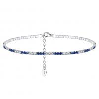 
Mode Sterling Silver Anklet, 925 Sterling Silver, med 5CM extender kedja, plated, micro bana cubic zirconia & för kvinna, platina färg, Längd Ca 21 cm, Säljs av PC