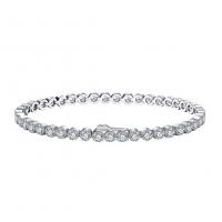 Bracelets en argent sterling, argent sterling 925, Placage, normes différentes pour le choix & pavé de micro zircon & pour femme, argent, Vendu par PC