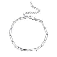 Sterling Silver Bráisléid, 925 Sterling Silver, le 5CM slabhra extender, plátáilte, do bhean, dathanna níos mó le haghaidh rogha, Fad Thart 16.5 cm, Díolta De réir PC