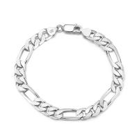 Sterling Silver Armband, 925 Sterling Silver, plated, Unisex & olika storlek för val & micro bana cubic zirconia, silver, Säljs av PC