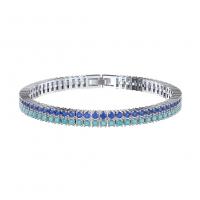 Bracelets en argent sterling, argent sterling 925, avec turquoise, Placage, unisexe & normes différentes pour le choix & pavé de micro zircon, argent, Vendu par PC