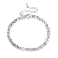 925 Sterling Silver Bangle Bracelet with 5CM extender chain plated for woman silver color Sold By PC