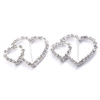 Haarschmuck DIY Ergebnisse, Zinklegierung, Herz, silberfarben plattiert, verschiedene Stile für Wahl & mit Strass, hair accessories DIY findings length 15-20mm, verkauft von PC