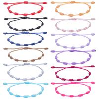 Cadeia de pulseiras de tecido, Fio de cera, Retângulo, Ajustável & joias de moda & unissex, Mais cores pare escolha, comprimento Aprox 13-26 cm, vendido por PC