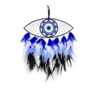 Fashion Dreamcatcher, Feder, mit Stoff & Holz & Eisen, blöser Blick, handgemacht, für Zuhause und Büro & verschiedene Stile für Wahl, gemischte Farben, 620mm, verkauft von PC