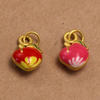 Zinc Alloy Enamel Pendants Peach gold color plated DIY Sold By PC