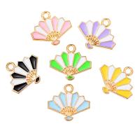 Zinc Alloy Enamel Pendants Fan plated DIY nickel lead & cadmium free Sold By Bag