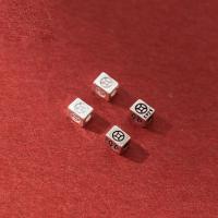 925 Sterling Silber Perlen, DIY, keine, 4x4x5mm, Bohrung:ca. 1.9mm, verkauft von PC