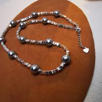 Sterling Silver Κολιέ, 925 ασημένιο ασήμι, με Shell Pearl, κοσμήματα μόδας & για τη γυναίκα, περισσότερα χρώματα για την επιλογή, νικέλιο, μόλυβδο και κάδμιο ελεύθεροι, Sold Με PC