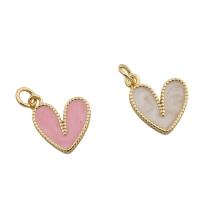 Pendentifs coeur en laiton, bijoux de mode & unisexe & émail, plus de couleurs à choisir, protéger l'environnement, sans nickel, plomb et cadmium, 14.50x12mm, Trou:Environ 3.5mm, Vendu par PC