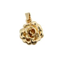 Colgantes de la joyería de cobre amarillo, metal, Flor, para mujer, dorado, libre de níquel, plomo & cadmio, 17.50x15mm, agujero:aproximado 3.5mm, Vendido por UD