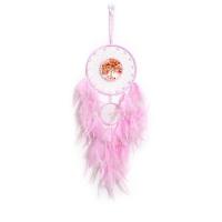 Moda Dreamcatcher, pluma, con Grava natural & cordón de cuero & Plástico & metal & fundición, Árbol de la vida, hecho a mano, para el hogar y la oficina & diferentes estilos para la opción, Rosado, 600mm, Vendido por UD