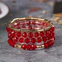 Glass Beads Bracelet with Plastic & Zinc Alloy & Acrylic fashion jewelry & Unisex Sold By Set