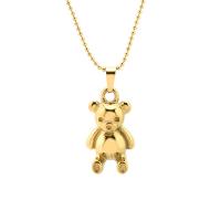 304 Stainless Steel Necklace with 2inch extender chain Bear gold color plated ball chain & for woman Length Approx 17.7 Inch Sold By PC