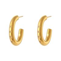 Cruach dhosmálta Graí Earrings, 304 Cruach dhosmálta, 18K ór plátáilte, jewelry faisin & micrea réiteach zirconia ciúbach & do bhean, órga, 29x20mm, Díolta De réir Péire