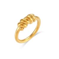 Anillo de dedo de acero inoxidable, acero inoxidable 304, 18K chapado en oro, Joyería & diverso tamaño para la opción & para mujer, dorado, Vendido por UD