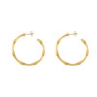 Pendientes de Acero Inoxidable, acero inoxidable 304, 18K chapado en oro, Joyería & para mujer, dorado, 46mm, Vendido por Par