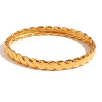 Nerūdijančio plieno Bangle, 316L nerūdijančio plieno, 18K paauksuotas, Bižuterijos & moters, aukso, Vidinis skersmuo:Apytiksliai 63mm, Pardavė PC