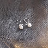 Sterling Silver Jewelry orecchino, 925 sterline d'argento, with Shell Pearl, placcato, gioielli di moda & per la donna, nessuno, assenza di nichel,piombo&cadmio, Venduto da coppia