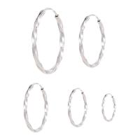 925 Sterling Silver Hoop Earrings fashion jewelry & for woman nickel lead & cadmium free Sold By Pair