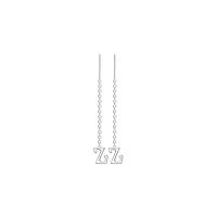 Argent sterling 925 boucles d'oreilles chaîne, bijoux de mode & styles différents pour le choix & pour femme, protéger l'environnement, sans nickel, plomb et cadmium, 45mm, Vendu par PC